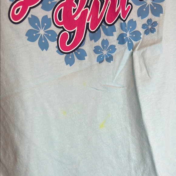 Blue Short Sleeve Tee with Graphic Design - Picture 3 of 9